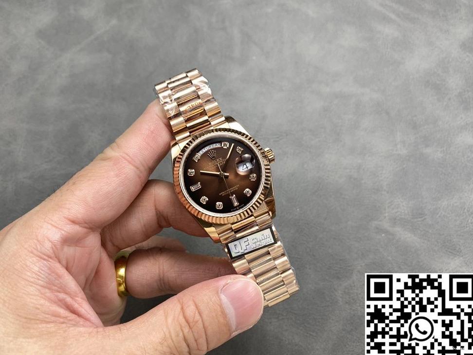 Factory Rolex Chocalate v5 Steel M128235-0037 QF Day Dial 36mm Tungsten Date 0419